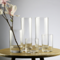 Luxury Clear Glass Vase Decorative Cylinder Vase